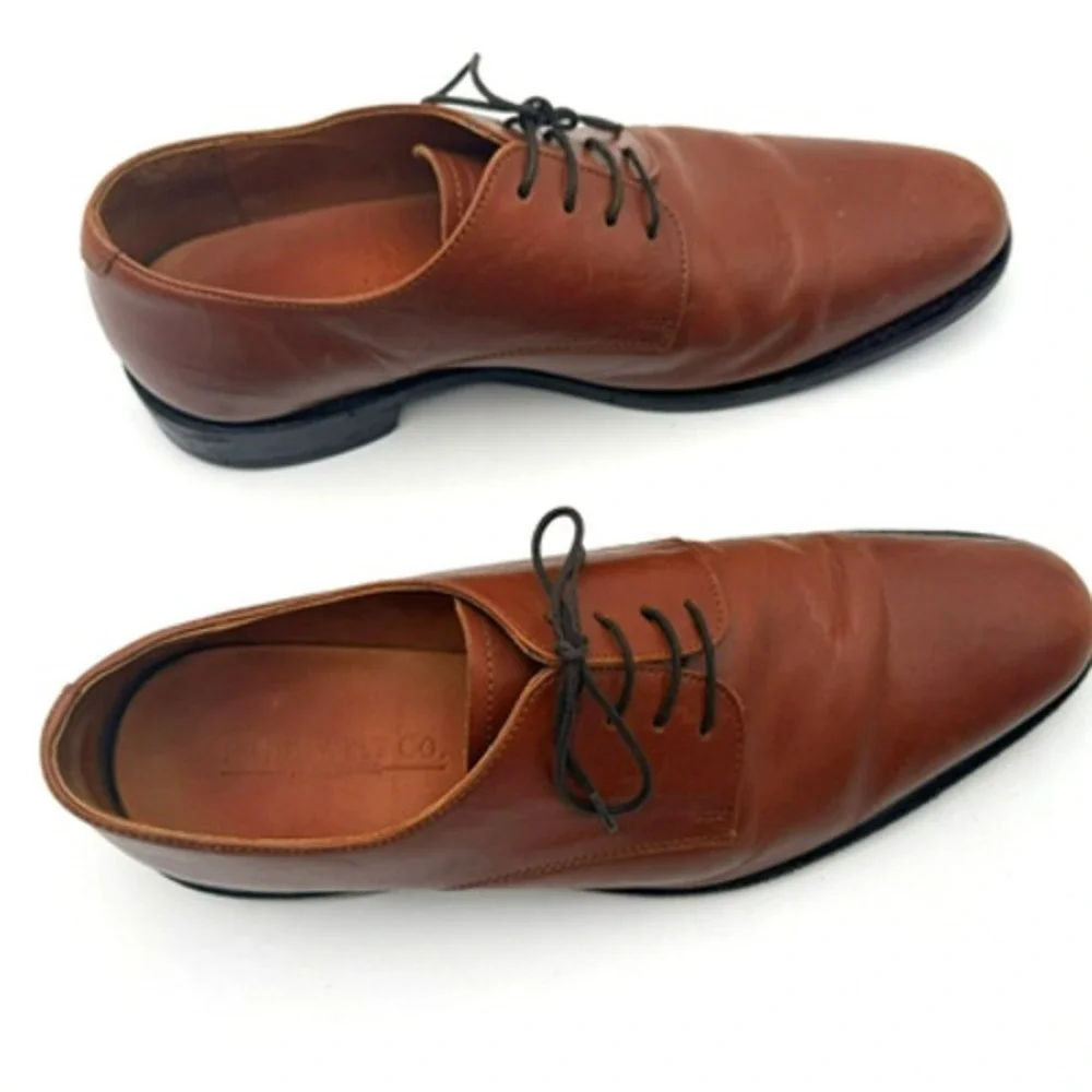 ANTHONY VEER Men's size 10.5 Hand Welt‎ Brown Leather Dress Shoes Laces